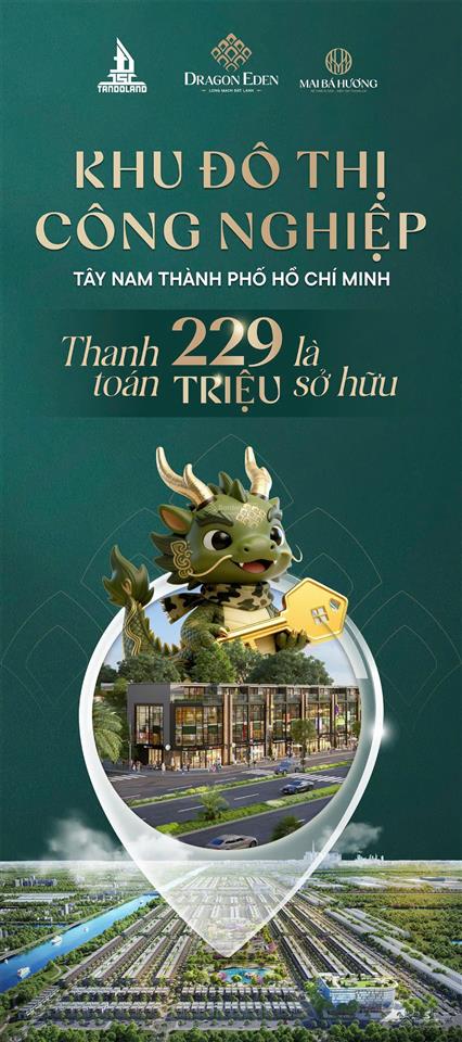Bán đất nền dự án dragon eden, 4 tỷ, 162m2, lương hòa, bến lức, long an