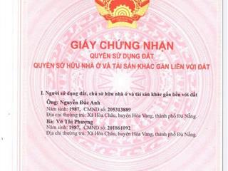 Bán nhà riêng tại tổ 8, thôn quang châu, hòa châu, đà nẵng