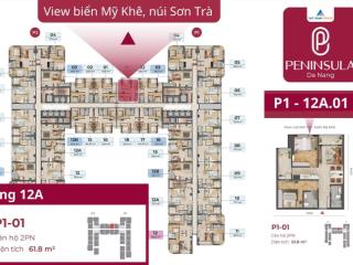 Bán nhanh căn 2pn peninsula đà nẵng giá chỉ 3 tỷ 86, bàn giao full nội thất nhập khẩu châu âu