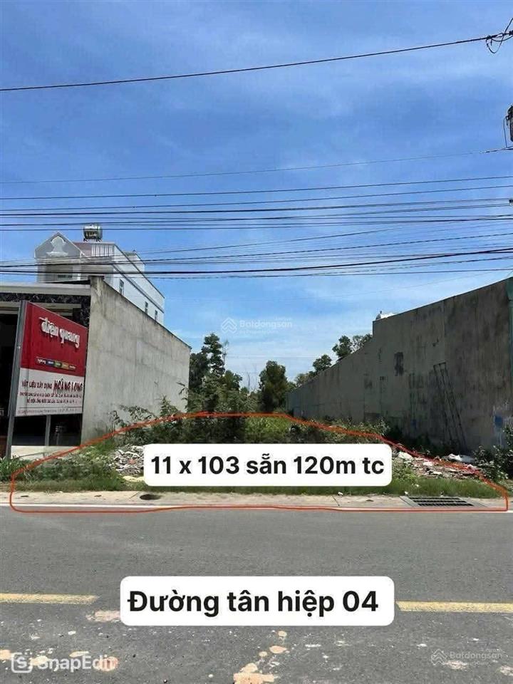 Mặt tiền tân hiệp chủ gửi bán lô đất 1133m2 sẵn 120m tc chỉ 900tr tại tân uyên, bình dương