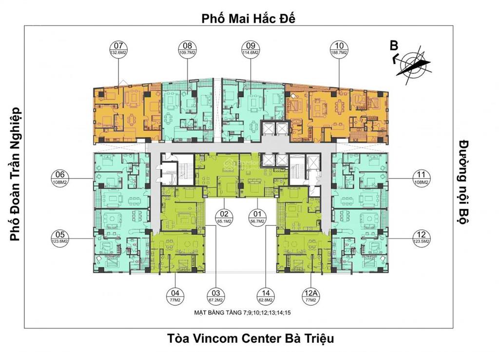 Bán ch 2pn + 1 dự án hoàng thành tower 114 mai hắc đế, dt 123.5m2.  0962 252 ***
