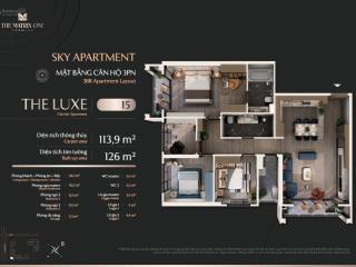 Căn hộ 15 tòa m1 căn góc 3 ngủ duy nhất còn lại tầng trung diện tích 113,9 m2  ký mới cđt