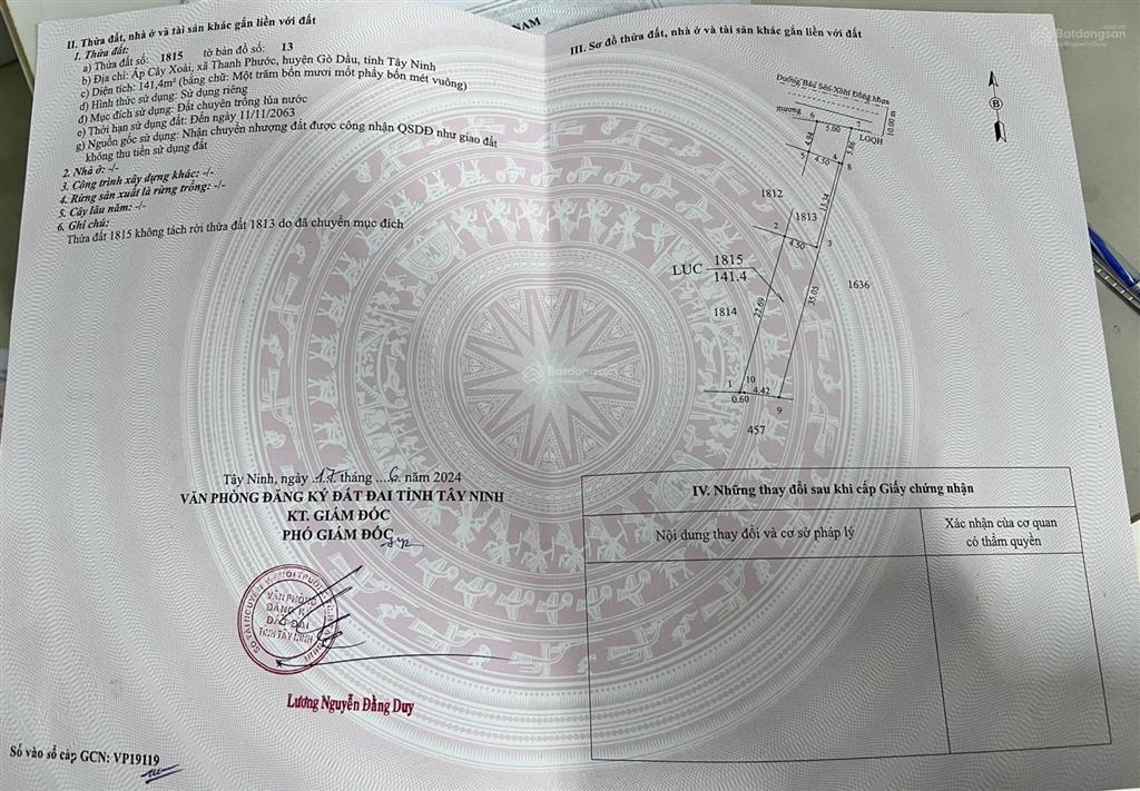 570tr nhựa bàu sen 5x40m có 60m2 thổ cư thanh phước, gò dầu, tây ninh