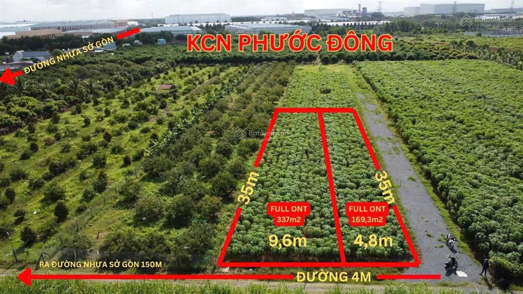 Đất full thổ sát bên kcn phước đông 4,8x35m, chỉ 730 triệu