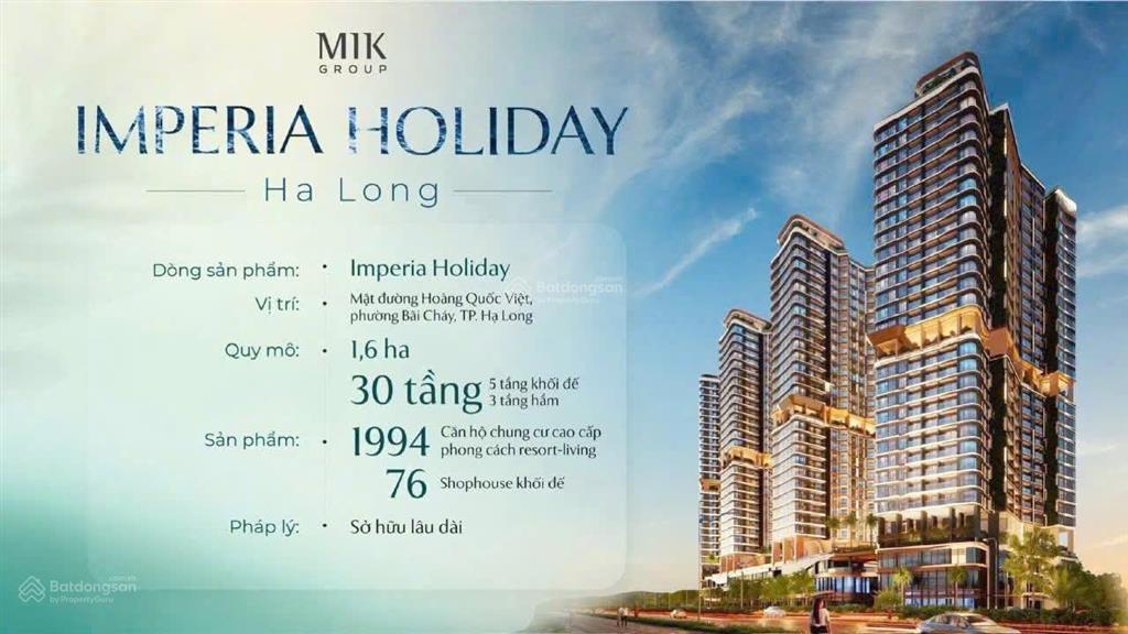 Mở bán căn hộ view biển imperia holiday hạ long của cđt m i k tại bãi cháy, chiết khấu cao