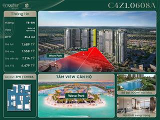 Bán căn hộ 3n springbay view biển hồ tạo sóng kí mới cđt, tầng 6 hướng đb mát mẻ, chiết khấu cao