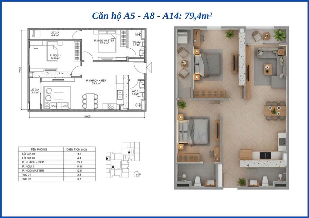 Giao bán nhanh căn 80m2 vuông đẹp chung cư bid residence, 2pn và 2wc