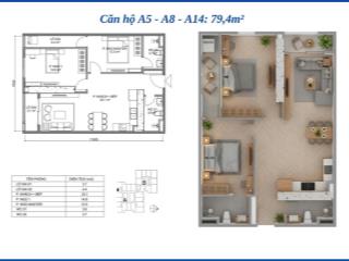 Giao bán nhanh căn 80m2 vuông đẹp chung cư bid residence, 2pn và 2wc
