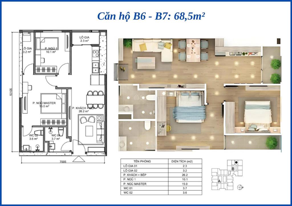 Giao bán nhanh căn 80m2 vuông đẹp chung cư bid residence, 2pn và 2wc