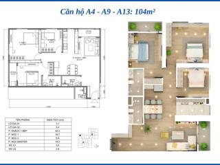 Chính chủ giao bán căn 104m2 chung cư bid residence với 3pn và 2wc, giá 3~4 tỷ theo tt