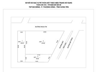 Bán đất dương quang, mỹ hào, hưng yên, giá tốt 2,95 tỷ, 100m2