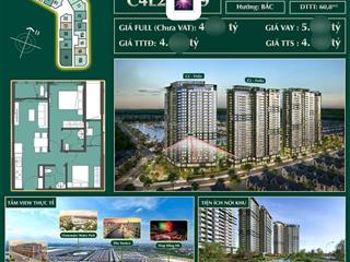 Căn hộ 2pn, diện tích 65,56m2 chỉ với giá 4tỷxx, view pháo hoa + view hồ paradise bay rông đến 11ha