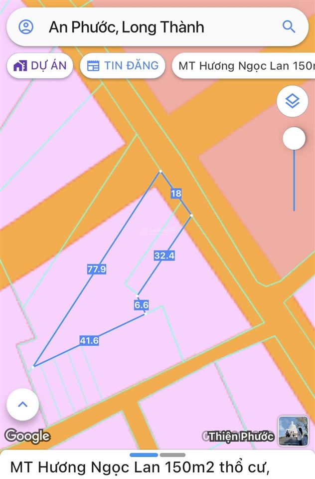 Chỉ 5.4tr/m2 cho lô đất 1/ đường phùng hưng. cổng phụ kcn an phước, long đức. thương lượng mạnh