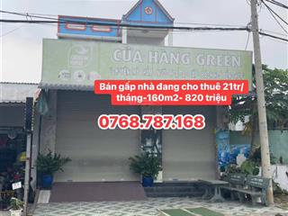 Bán gấp nhà (6mx20m) gần chợ bình chánh, bệnh viện đang cho thuê 25 triệu, giá 820 triệu