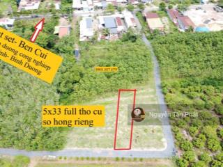 5x33 full thổ cư, đường thông. gần kcn. 395tr