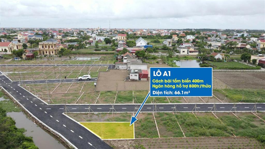 Bán đất 1 tỷ, 58,9m2 tại nguyễn văn ích, thị trấn quất lâm, giao thủy, nam định, view đẹp chỉ với