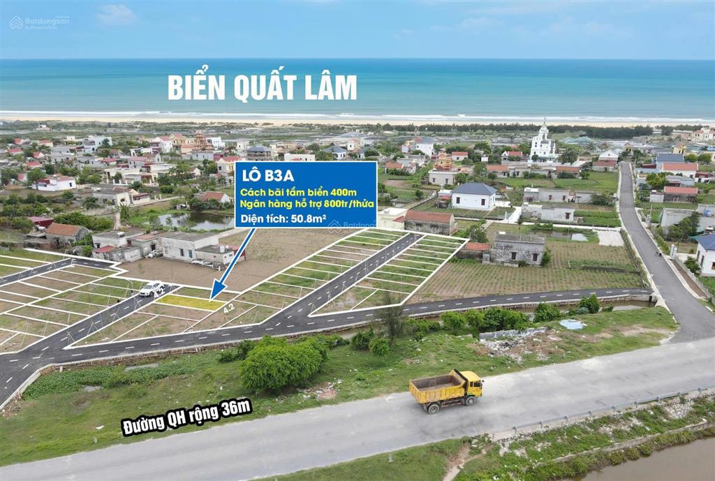 Bán đất 1 tỷ, 58,9m2 tại nguyễn văn ích, thị trấn quất lâm, giao thủy, nam định, view đẹp chỉ với