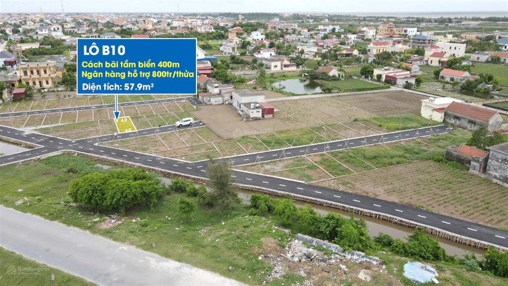 Bán đất 1 tỷ, 58,9m2 tại nguyễn văn ích, thị trấn quất lâm, giao thủy, nam định, view đẹp chỉ với