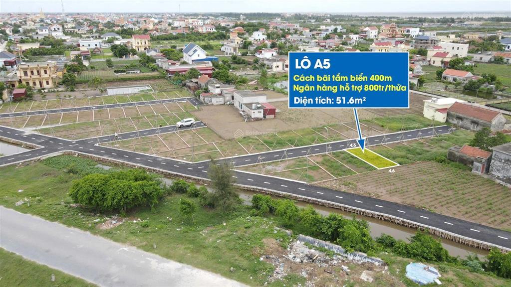 Bán đất 1 tỷ, 58,9m2 tại nguyễn văn ích, thị trấn quất lâm, giao thủy, nam định, view đẹp chỉ với