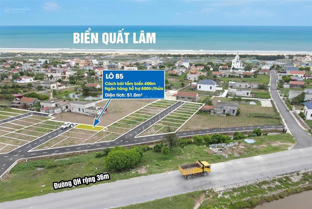 Bán đất 1 tỷ, 58,9m2 tại nguyễn văn ích, thị trấn quất lâm, giao thủy, nam định, view đẹp chỉ với