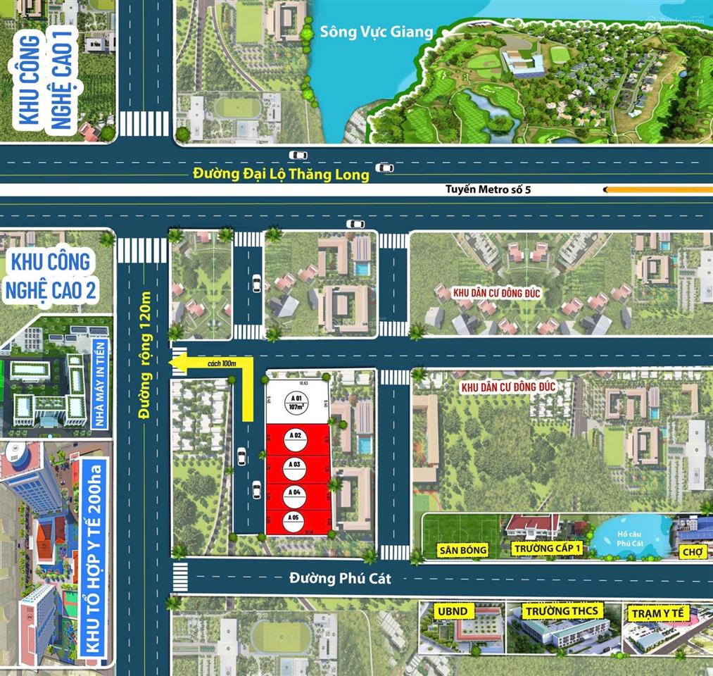 Bán đất đẹp tại phú cát, quốc oai, hà nội, 45 triệu / m2, 107 m2