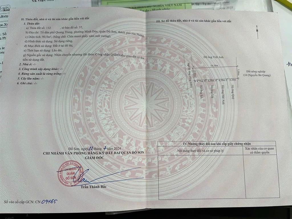 ĐẤT 90,2M² QUANG TRUNG MINH ĐỨC – CÁCH THƯỢNG ĐỨC HƠN 100M – GIÁ 1,5X TỶ HIẾM TẦM TIỀN 