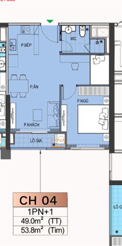 Bán căn hộ 1pn+ phòng đa năng 1wc 54m2 giá 4,183 tỷ the opus one vinhomes grand park