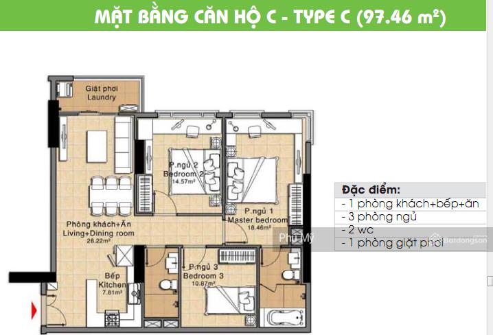Bán căn hộ era town, 3pn, 2wc, 97m2, nội thất, giá 3,450 tỷ tại phú mỹ, q7