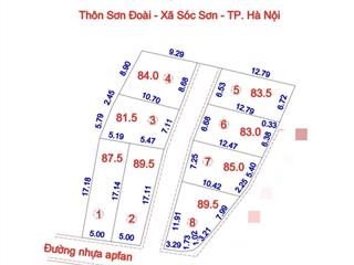 8 lô hàng f0 ở sơn đoài, xã tân minh, sóc sơn, hà nội, giá siêu hời 1,29 tỷ, 83m2