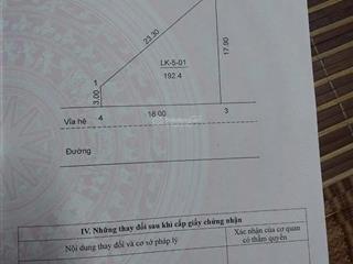 Bán đất chính chủ 192.4m2 đường rộng