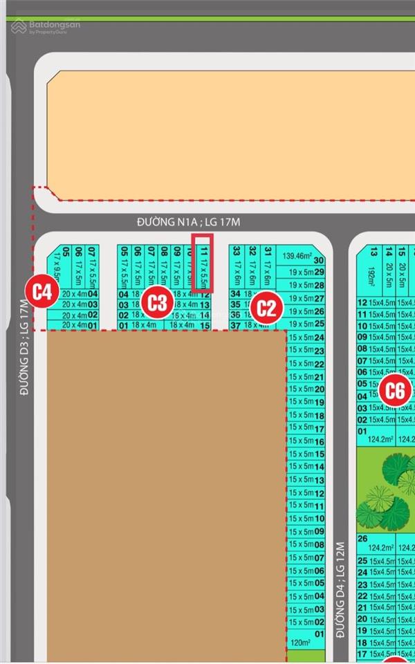 Chủ định cư nước ngoài cần bán gấp nền đất thổ cư 100% lô góc 2 mặt tiền. tại kđt cát tường wp2