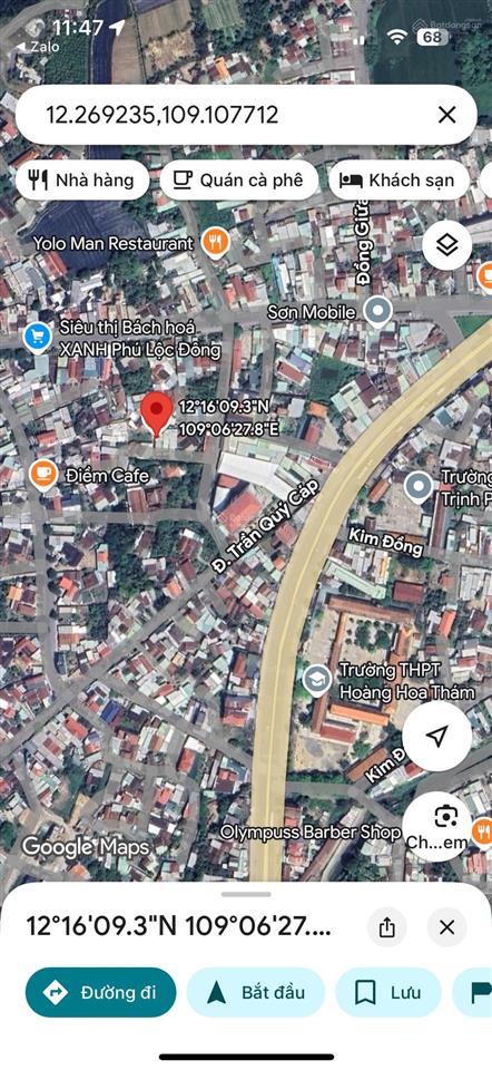 Bán đất vùng ven nha trang, trung tâm thị trấn diên khánh, gần trục đường trần quý cáp  lý thái tổ