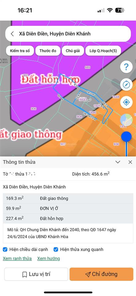 Bán lô đất đẹp diên điền diên khánh, vùng ven nha trang, giá chỉ 3 triệu/m²