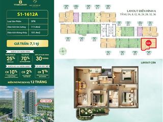 Siêu phẩm s1.16.12a  căn hộ 3pn góc, sở hữu vườn mây giới hạn  view ôm trọn biệt thự đảo.