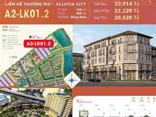 Shophouse đối diện 8 toà chung cư  giá đầu tư 173tr/m2 alluvia city, hưng yên
