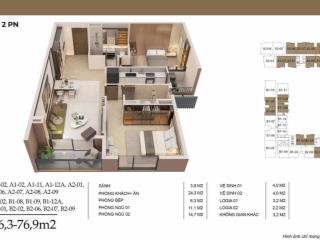 Căn hộ 2pn, 2wc, 76m2 tại vũ đức thuận, việt hưng, long biên, giá siêu hời 8,852 tỷ