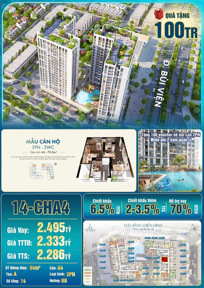 Bán căn hộ zenith đồng hòa giá rẻ hiếm trong khu vực vị trí bùi viện  đồng hòa  kiến an