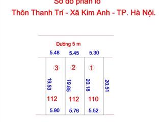 Bán đất tại xã kim lũ, sóc sơn, hà nội, 2 tỷ, 112m2