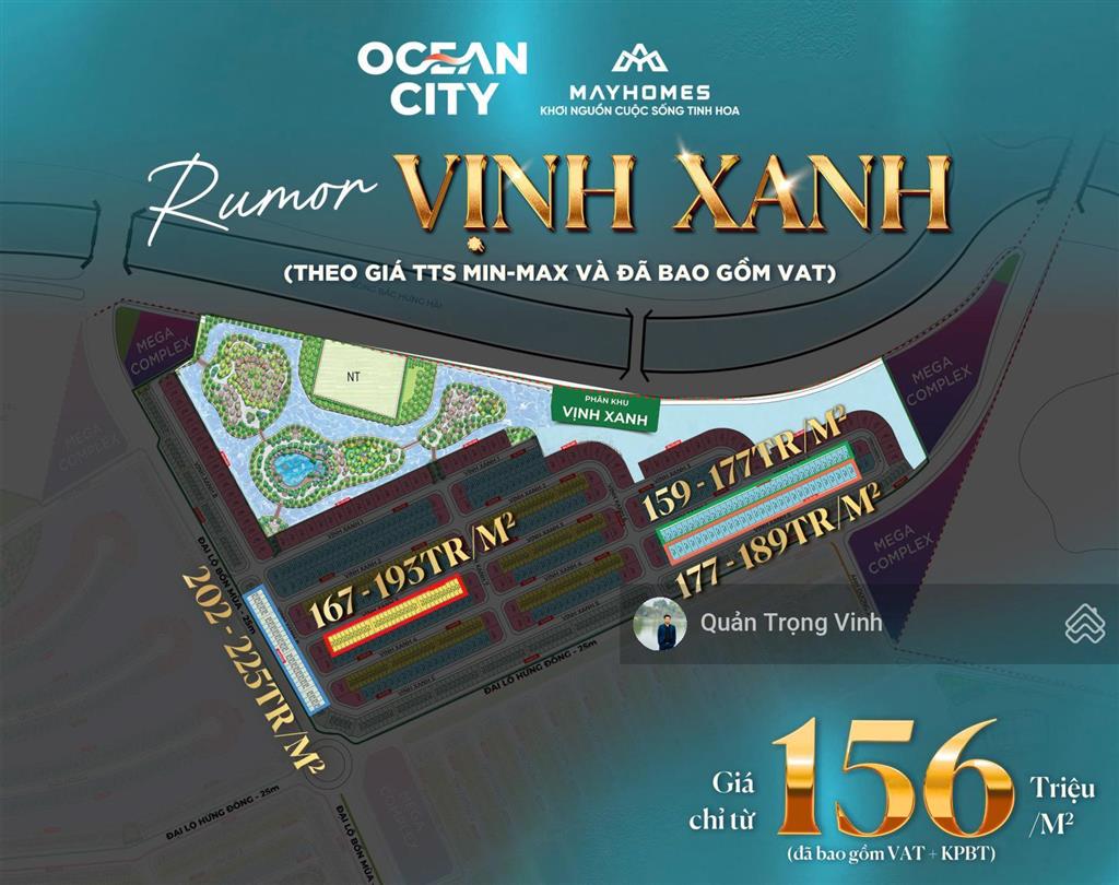 Booking liền kề vịnh xanh nhận ưu đãi lớn  vinhomes ocean park 3   0989 688 ***
