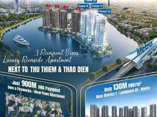Bán căn hộ cao cấp 1pn 49 m² tại the privé, an phú, chủ đầu tư đất xanh