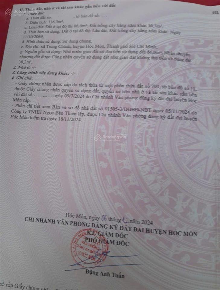 Đất lô góc 2 mặt tiền đường nhựa 6m thông xã trung chánh, dt 7 x 17,50