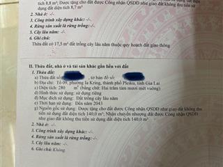 Bán đất 2 mặt tiền phường ia kring