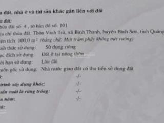 Chính chủ cần bán đất khu tdc bình thạnh, bình sơn (kkt dq)