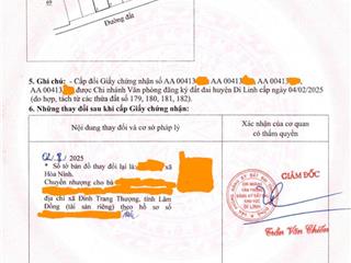 Hòa ninh, di linh 191m² full thổ, 7,6 tr/m2