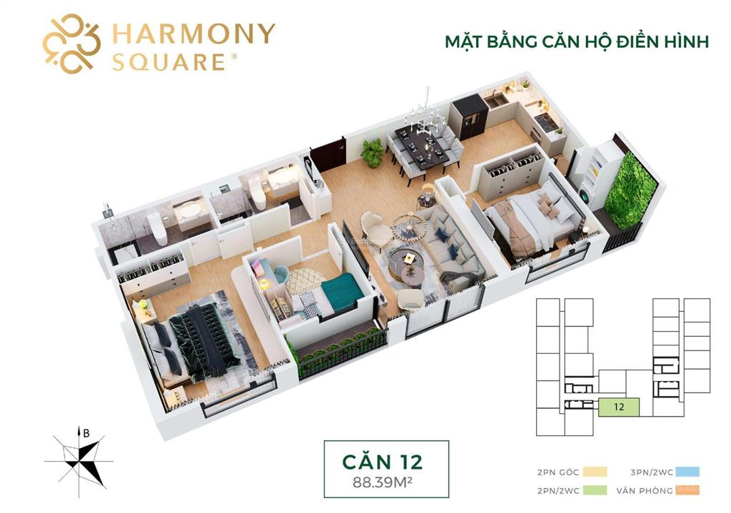 Chính chủ bán căn số 12 chung cư harmony square nguyễn tuân