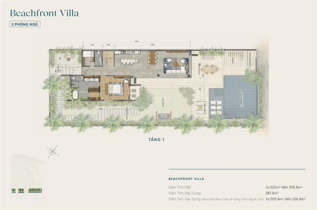 Beach front villa ixora hồ tràm mặt tiền biển, giá ưu đãi 62 tỷ  dt 525m2 (ngoại giao)