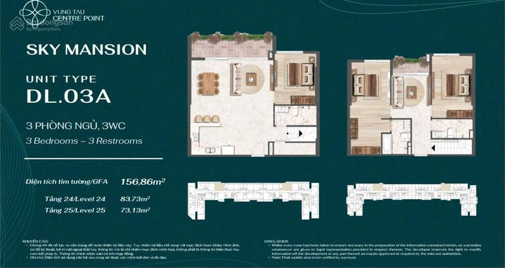 Cần bán căn hộ 2 tầng, 4 phòng ngủ, 2 ban công, view biển  giá 8,99 tỷ  156,86m2