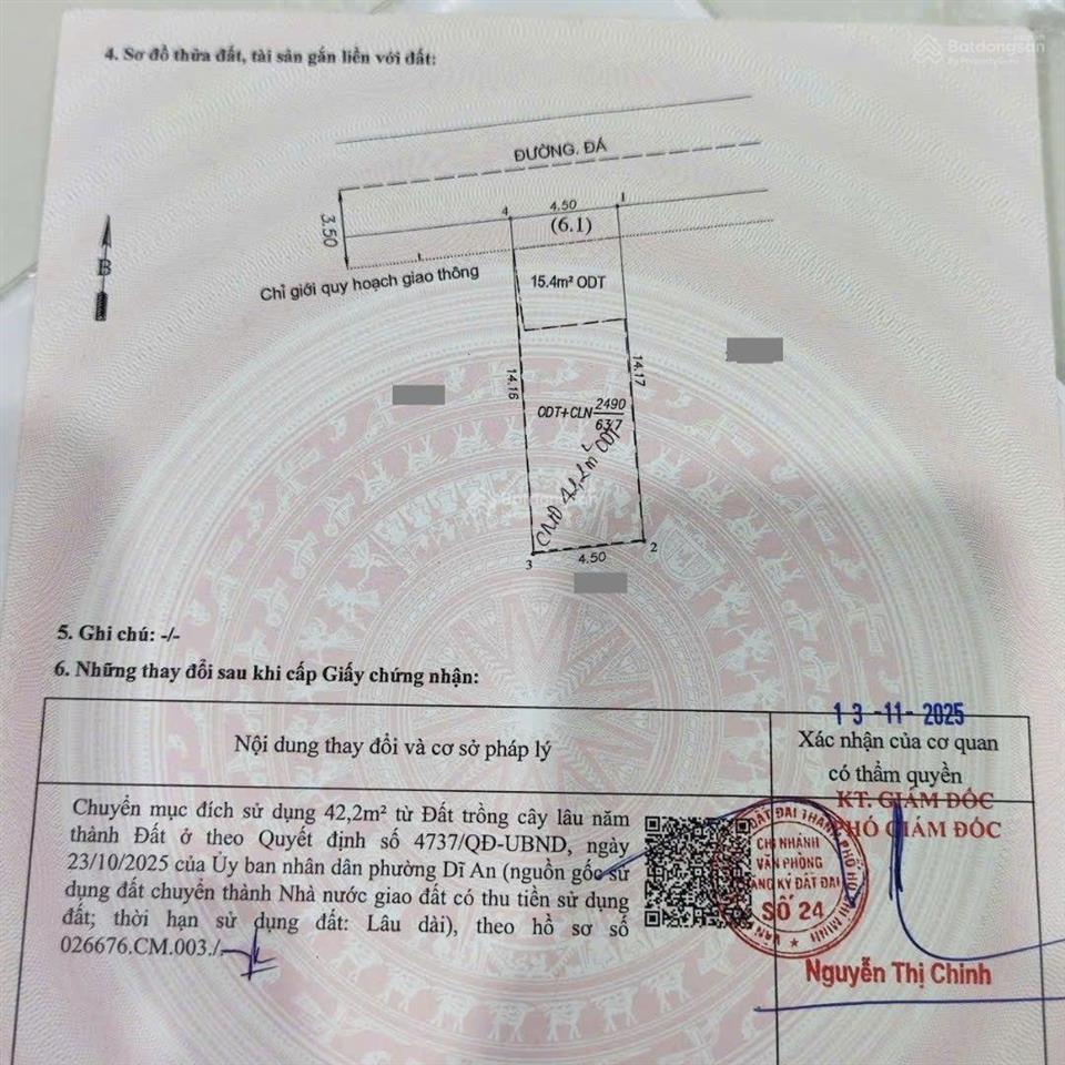 3 lô đất đẹp mới tách gần ngã tư 3 cây điệp và vincom550 dĩ an