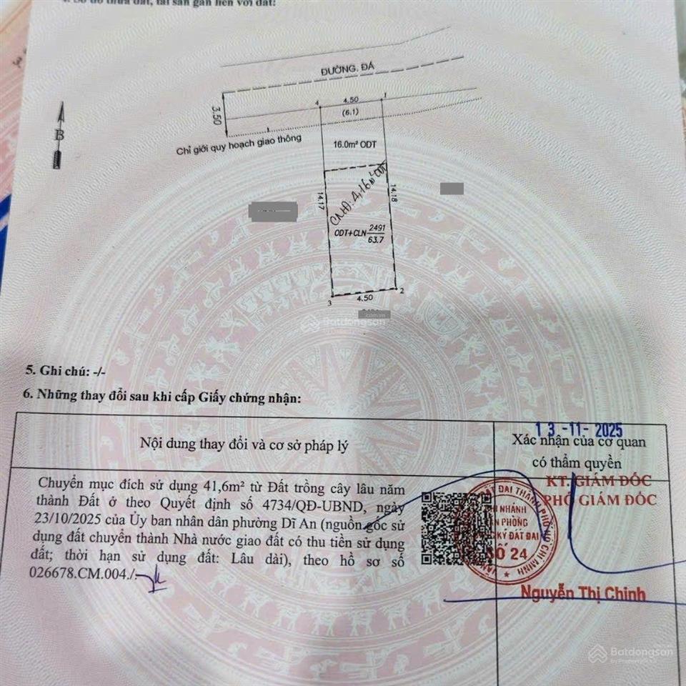 3 lô đất đẹp mới tách gần ngã tư 3 cây điệp và vincom550 dĩ an