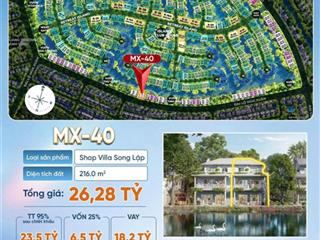 Shop villas biệt thự đảo song lập vị trí đẹp đại lộ 30m giá gốc cđt vốn đầu tư ban đầu chỉ 6,5 tỷ